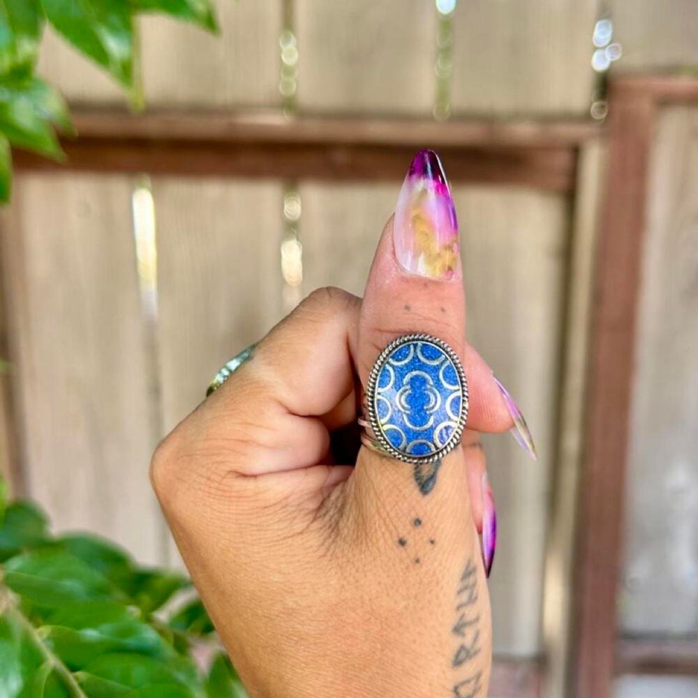 Vintage talisman celestial Ring Adjustable